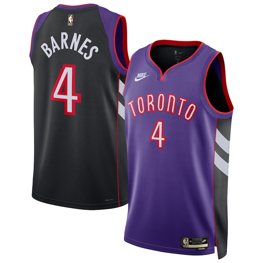 Men Toronto Raptors #4 Scottie Barnes Nike Purple 2024-25 Swingman NBA Jersey